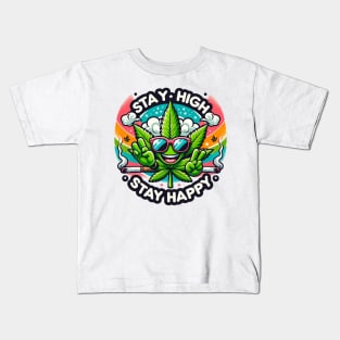 "Cheerful Herb Buddy: 420 Vibes" Kids T-Shirt